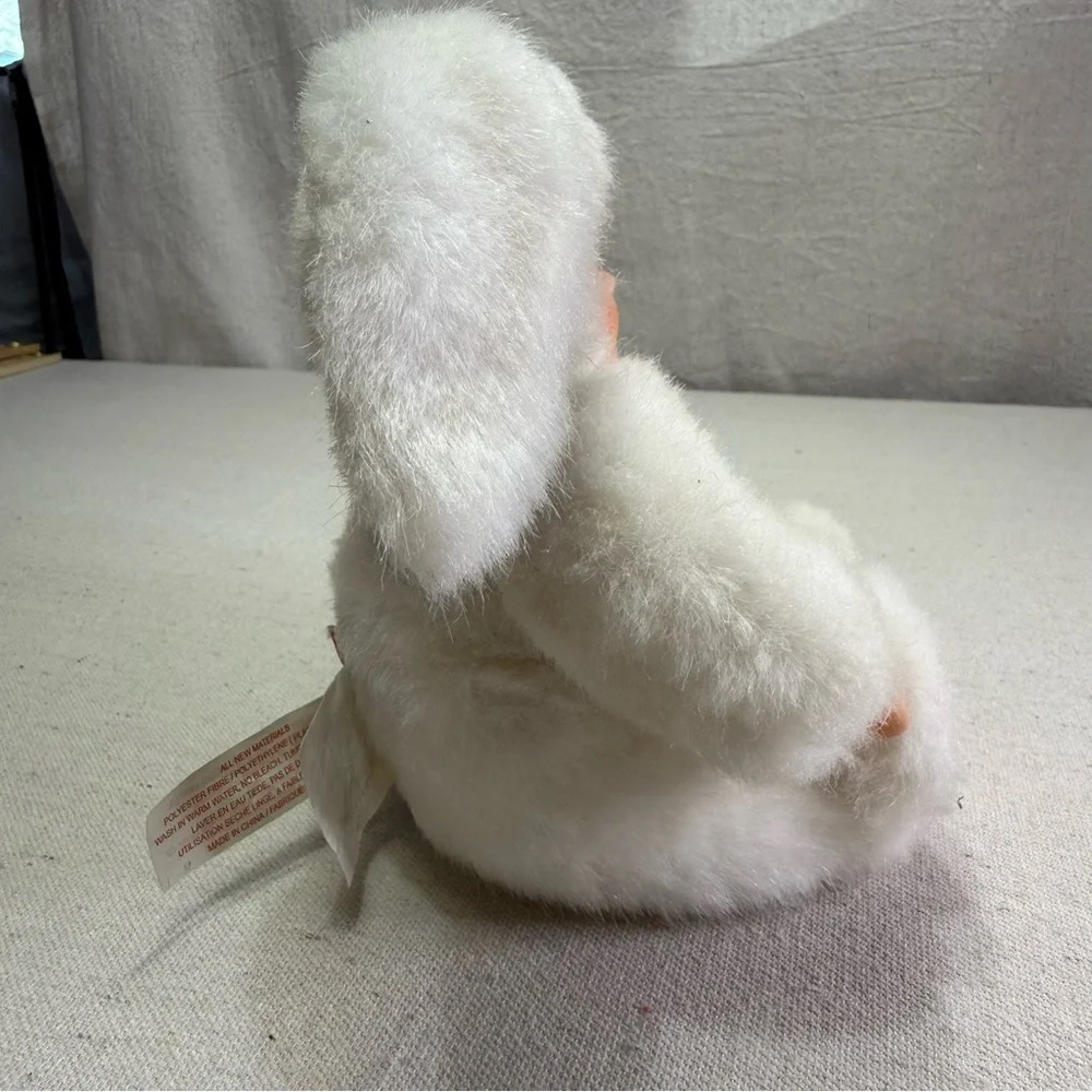 Vintage Anne Geddes Baby Bunnies White Bunny Plush Beanie Soft Toy Doll 1997